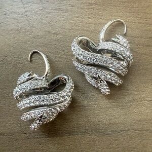 SWAROVSKI Heart Diamond Crystal Dangling Earrings